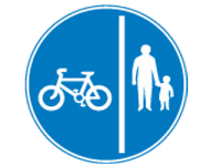 Compulsory bicycle and pedestrian only passageway (with line separation)