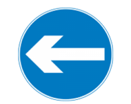 Road which should be followed ( left)