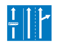 Road with multiple lanes, with the left lane to be use only by buses