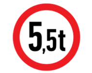 No entry to vehicles in excess of 5,5t