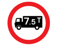 No goods vehicles exceeding specified weight