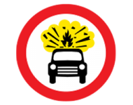 No vehicles carrying explosives