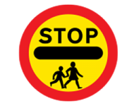 Stop, pedestrian crossing