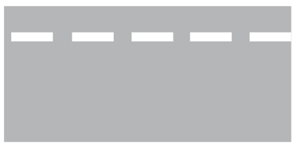 Broken side line - Indicates other entrances or exits on the left side of the road