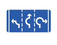Appropriate lanes to use on the approach to the roundabout ahead