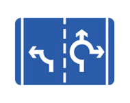 Appropriate lanes to use on the approach to the roundabout ahead