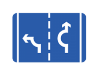 Appropriate lanes to use on the approach to the roundabout ahead