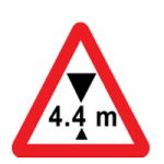 Available height of headroom indicated