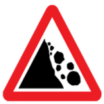 Falling or fallen rocks