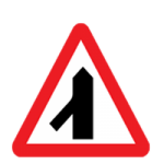 Traffic merges from the left