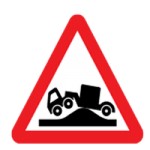 Uneven road (Risk of grounding for lorries)