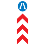 Vehicles may pass either side